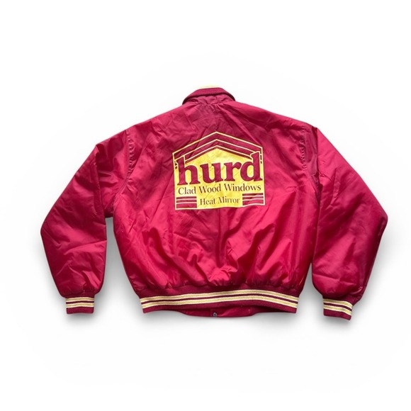 vintage-style s bomber varsity jacket, red with yellow size XL - Picture 2 of 7